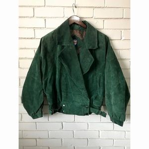 VINTAGE 80’s Green Leather Jacket